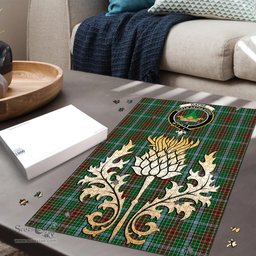 Scottish Gayre Clan Tartan Puzzle - Thistle Gold Style Scottish Plaid Tartan Plaid
