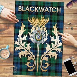 Scottish Blackwatch Ancient Clan Tartan Puzzle - Thistle Scotland Style Scottish Plaid Tartan Plaid