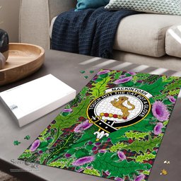 Scottish MacKintosh Hunting Modern Clan Tartan Puzzle - Thistle Pattern Style Scottish Plaid Tartan Plaid