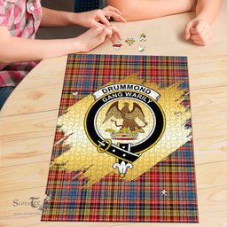 Scottish Drummond of Strathallan Clan Tartan Puzzle - Gold Style Scottish Plaid Tartan Plaid