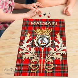 Scottish Macbain Clan Tartan Puzzle - Thistle Scotland Style Scottish Plaid Tartan Plaid