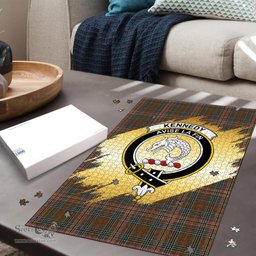 Scottish Kennedy Weathered Clan Tartan Puzzle - Gold Style Scottish Plaid Tartan Plaid