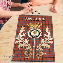 Scottish Sinclair Ancient Clan Tartan Puzzle - Thistle Scotland Style Scottish Plaid Tartan Plaid