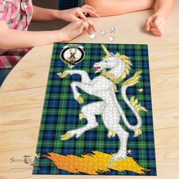 Scottish Gordon Ancient Clan Tartan Puzzle - Unicorn Style Scottish Plaid Tartan Plaid