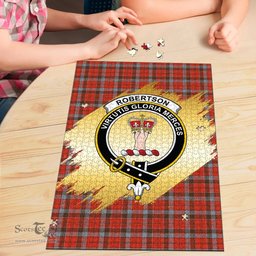 Scottish Robertson Weathered Clan Tartan Puzzle - Gold Style Scottish Plaid Tartan Plaid