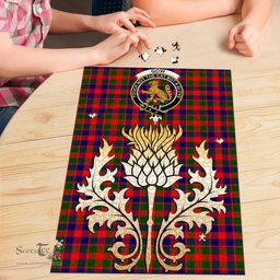 Scottish Gow Modern Clan Tartan Puzzle - Thistle Gold Style Scottish Plaid Tartan Plaid