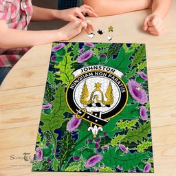 Scottish Johnston Modern Clan Tartan Puzzle - Thistle Pattern Style Scottish Plaid Tartan Plaid