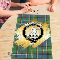 Scottish Colville Clan Tartan Puzzle - Gold Style Scottish Plaid Tartan Plaid