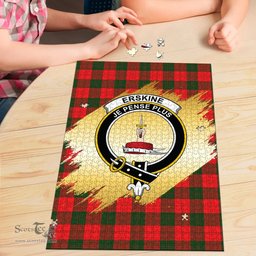 Scottish Erskine Modern Clan Tartan Puzzle - Gold Style Scottish Plaid Tartan Plaid