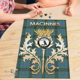 Scottish MacInnes Ancient Clan Tartan Puzzle - Thistle Scotland Style Scottish Plaid Tartan Plaid