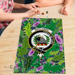 Scottish MacLaren Ancient Clan Tartan Puzzle - Thistle Pattern Style Scottish Plaid Tartan Plaid