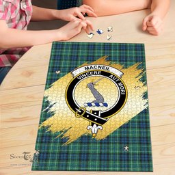 Scottish MacNeil of Colonsay Ancient Clan Tartan Puzzle - Gold Style Scottish Plaid Tartan Plaid