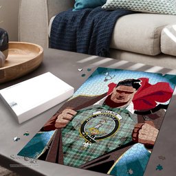 Scottish Wallace Hunting Ancient Clan Tartan Puzzle - Supper Hero Style Scottish Plaid Tartan Plaid