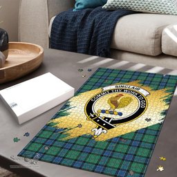 Scottish Sinclair Hunting Ancient Clan Tartan Puzzle - Gold Style Scottish Plaid Tartan Plaid