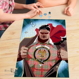 Scottish Hay Modern Clan Tartan Puzzle - Supper Hero Style Scottish Plaid Tartan Plaid