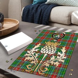 Scottish Muirhead Clan Tartan Puzzle - Thistle Gold Style Scottish Plaid Tartan Plaid