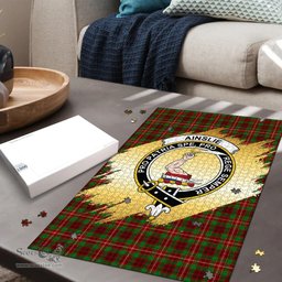 Scottish Ainslie Clan Tartan Puzzle - Gold Style Scottish Plaid Tartan Plaid