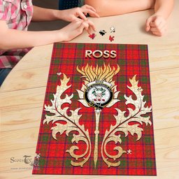 Scottish Ross Modern Clan Tartan Puzzle - Thistle Scotland Style Scottish Plaid Tartan Plaid