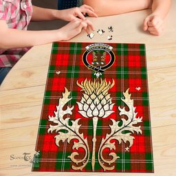 Scottish Gartshore Clan Tartan Puzzle - Thistle Gold Style Scottish Plaid Tartan Plaid