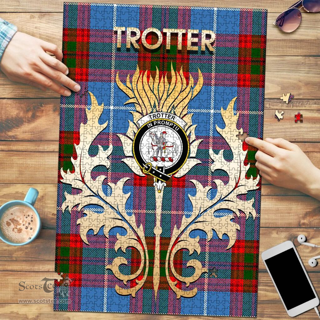 Scottish Trotter Clan Tartan Puzzle - Thistle Scotland Style Scottish Plaid Tartan Plaid