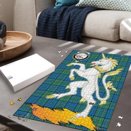 Scottish Lockhart Clan Tartan Puzzle - Unicorn Style Scottish Plaid Tartan Plaid