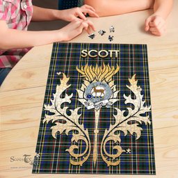 Scottish Scott Green Modern Clan Tartan Puzzle - Thistle Scotland Style Scottish Plaid Tartan Plaid