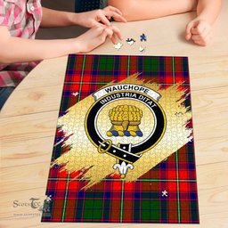 Scottish Wauchope Clan Tartan Puzzle - Gold Style Scottish Plaid Tartan Plaid