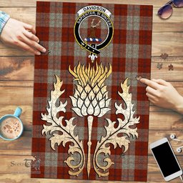 Scottish Davidson Dress Dancers Clan Tartan Puzzle - Thistle Gold Style Scottish Plaid Tartan Plaid