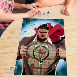 Scottish Pollock Modern Clan Tartan Puzzle - Supper Hero Style Scottish Plaid Tartan Plaid