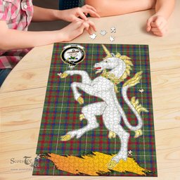 Scottish Shaw Green Modern Clan Tartan Puzzle - Unicorn Style Scottish Plaid Tartan Plaid