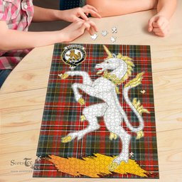 Scottish MacPherson Weathered Clan Tartan Puzzle - Unicorn Style Scottish Plaid Tartan Plaid