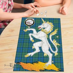 Scottish Lockhart Clan Tartan Puzzle - Unicorn Style Scottish Plaid Tartan Plaid