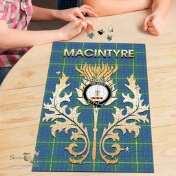 Scottish MacIntyre Hunting Ancient Clan Tartan Puzzle - Thistle Scotland Style Scottish Plaid Tartan Plaid