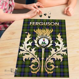 Scottish Ferguson Modern Clan Tartan Puzzle - Thistle Scotland Style Scottish Plaid Tartan Plaid