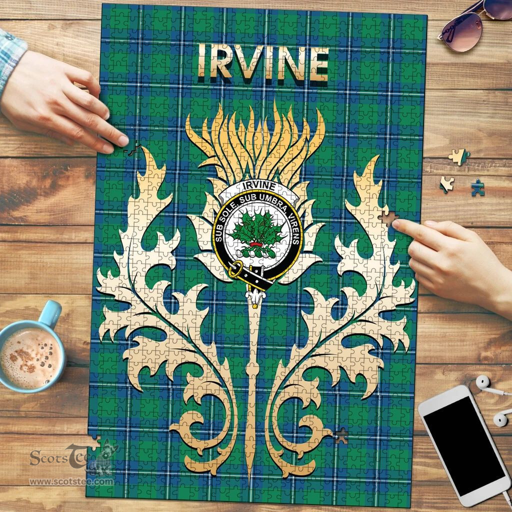 Scottish Irvine Ancient Clan Tartan Puzzle - Thistle Scotland Style Scottish Plaid Tartan Plaid