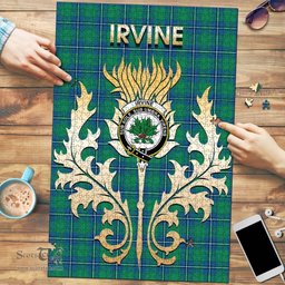 Scottish Irvine Ancient Clan Tartan Puzzle - Thistle Scotland Style Scottish Plaid Tartan Plaid
