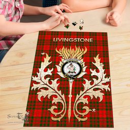 Scottish Livingstone Modern Clan Tartan Puzzle - Thistle Scotland Style Scottish Plaid Tartan Plaid
