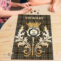 Scottish Stewart Hunting Weathered Clan Tartan Puzzle - Thistle Scotland Style Scottish Plaid Tartan Plaid