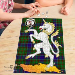 Scottish Adam Clan Tartan Puzzle - Unicorn Style Scottish Plaid Tartan Plaid