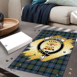 Scottish Cameron of Erracht Ancient Clan Tartan Puzzle - Gold Style Scottish Plaid Tartan Plaid
