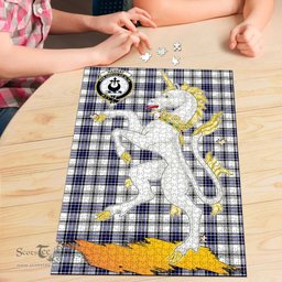 Scottish Hannay Modern Clan Tartan Puzzle - Unicorn Style Scottish Plaid Tartan Plaid