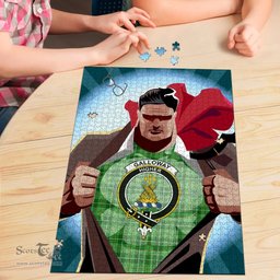 Scottish Galloway Clan Tartan Puzzle - Supper Hero Style Scottish Plaid Tartan Plaid