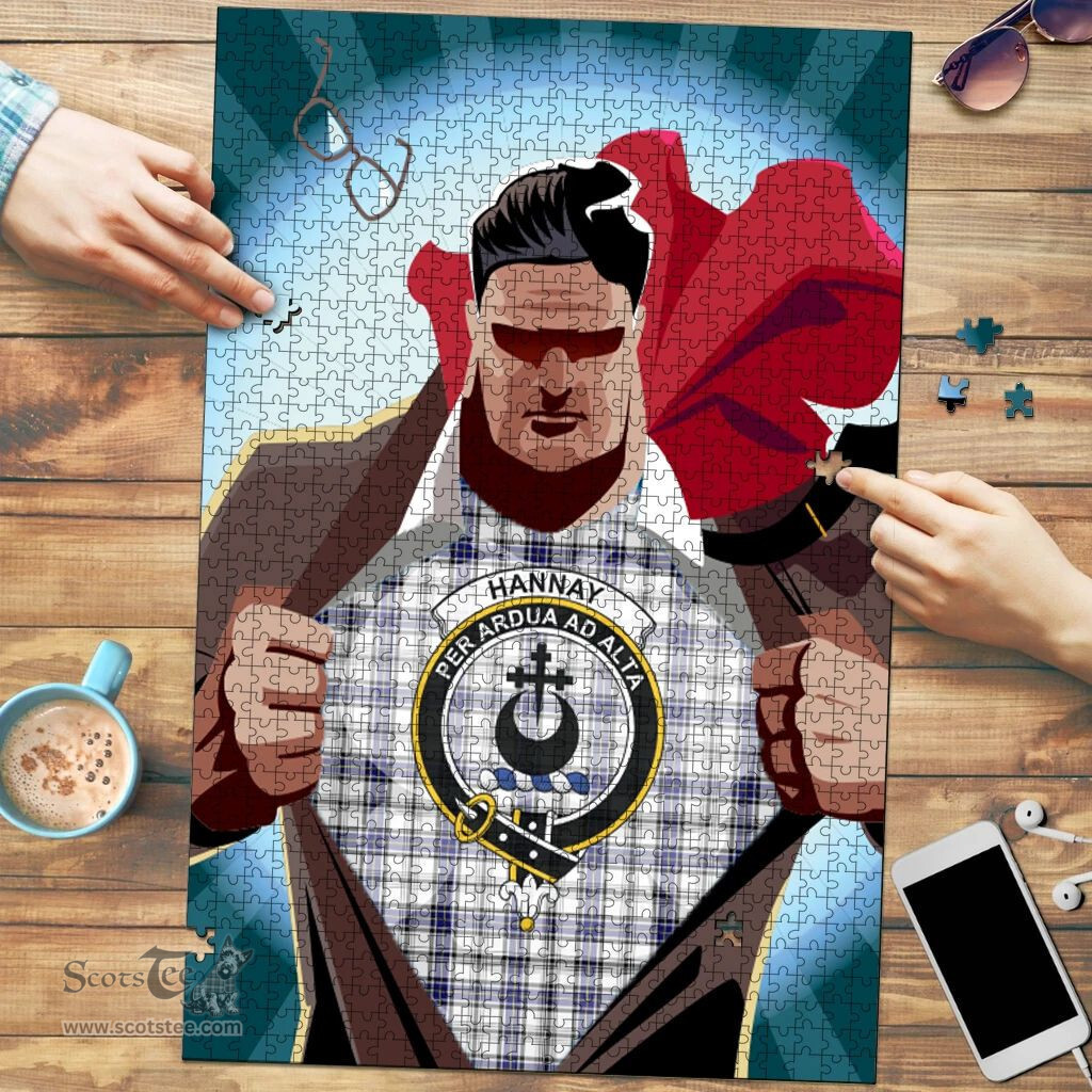 Scottish Hannay Modern Clan Tartan Puzzle - Supper Hero Style Scottish Plaid Tartan Plaid