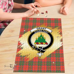 Scottish Grant Ancient Clan Tartan Puzzle - Gold Style Scottish Plaid Tartan Plaid