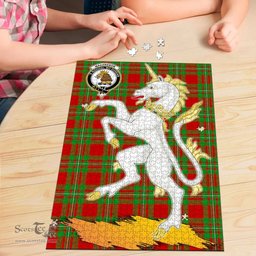 Scottish MacGregor Modern Clan Tartan Puzzle - Unicorn Style Scottish Plaid Tartan Plaid