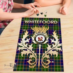 Scottish Whitefoord modern Clan Tartan Puzzle - Thistle Scotland Style Scottish Plaid Tartan Plaid