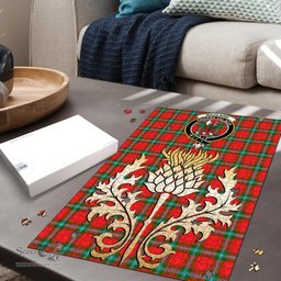 Scottish MacLaine of Loch Buie Clan Tartan Puzzle - Thistle Gold Style Scottish Plaid Tartan Plaid