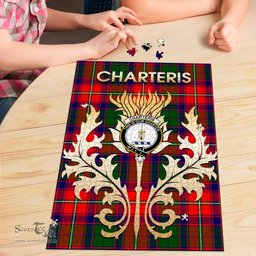 Scottish Charteris Clan Tartan Puzzle - Thistle Scotland Style Scottish Plaid Tartan Plaid