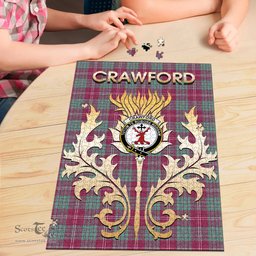 Scottish Crawford Ancient Clan Tartan Puzzle - Thistle Scotland Style Scottish Plaid Tartan Plaid