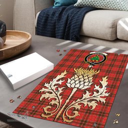 Scottish Grant Weathered Clan Tartan Puzzle - Thistle Gold Style Scottish Plaid Tartan Plaid